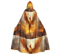 YYHWHJDE Red Flame Phoenix Prints Halloween Cape à capuche pour homme et femme Vêtements Manteau Jeu de rôle
