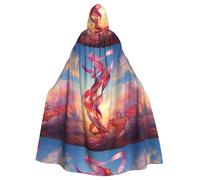 YYHWHJDE Ribbons In The Sky Cape à capuche pour adulte Motif Halloween pour jeux de rôle, costumes de scène, fêtes Entretien facile