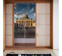 YYHWHJDE Rideau de porte imprimé basilique Saint-Pierre - Protection de l'intimité - Convient pour la cuisine, la salle de bain, la chambre - 86,4 x 142,2 cm