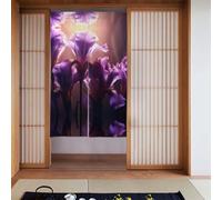 YYHWHJDE Rideau de porte violet avec imprimé iris, protection de l'intimité pour cuisine, salle de bain, chambre 86,4 x 142,2 cm