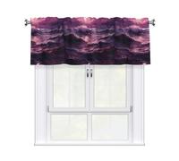 YYHWHJDE Rideau imprimé marée violette avec tringle courte, 137,2 x 45,7 cm pour fenêtres de cuisine, salle de bain, buanderie et studio, avec filtre de lumière