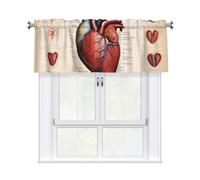 YYHWHJDE Rideaux courts avec tringle à cantonnière - 137,2 x 45,7 cm - Anatomie humaine - Pour cuisine, salle de bain, chambre à coucher, studio - S'adapte à la plupart des tringles à rideaux standard