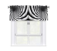 YYHWHJDE Rideaux courts avec tringle à cantonnière - 137,2 x 45,7 cm - Illusion d'optique en spirale - Pour cuisine, salle de bain, chambre à coucher, studio - Compatibles avec la plupart des tringles