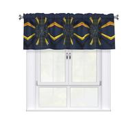 YYHWHJDE Rideaux courts avec tringle à cantonnière 137,2 x 45,7 cm Image d'espace multidimensionnelle pour cuisine, salle de bain, buanderie, studio, s'adapte à la plupart des tringles à rideaux