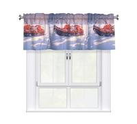 YYHWHJDE Rideaux courts avec tringle à cantonnière - 137,2 x 45,7 cm - Imprimé luge sur colline enneigée - Pour cuisine, salle de bain, chambre à coucher, studio - Compatibles avec la plupart des
