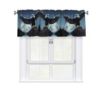 YYHWHJDE Rideaux courts avec tringle à cantonnière 137,2 x 45,7 cm Motif aigle sous les étoiles pour cuisine, salle de bain, chambre à coucher, studio, s'adapte à la plupart des tringles à rideaux
