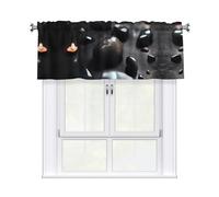 YYHWHJDE Rideaux courts avec tringle à cantonnière - 137,2 x 45,7 cm - Motif cœur mystère - Pour cuisine, salle de bain, chambre à coucher, studio - Compatibles avec la plupart des tringles à rideaux