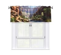 YYHWHJDE Rideaux courts avec tringle à cantonnière - Imprimé Grand Canyon - Pour cuisine, salle de bain, buanderie, studio - 137,2 x 45,7 cm