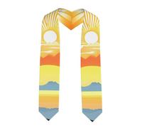 YYHWHJDE Ruban châle aplati avec imprimés lever de soleil lumineux - Étole en satin pour cérémonie de remise de diplôme, cadeau pour fils, filles, amis et sœurs, coin pointu, Taille unique