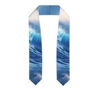YYHWHJDE Ruban châle aplati - Motif vagues de l'océan - Étole en satin pour cérémonie de remise de diplôme, cadeau pour fils, filles, amis et sœurs, Aplati, Taille unique