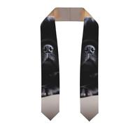 YYHWHJDE Ruban châle aplati pour remise de diplôme - Joli motif carlin noir - Étole en satin pour cérémonie de remise de diplôme, cadeau pour fils, filles, amis et sœurs, Aplati, Taille unique