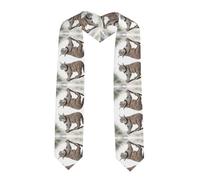 YYHWHJDE Ruban de châle aplati avec motif chat sauvage - Étole en satin pour cérémonie de remise de diplôme, cadeau pour fils, filles, amis et sœurs, coin pointu, Taille unique