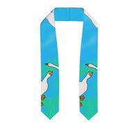 YYHWHJDE Ruban de châle aplati avec motif d'oie blanche heureuse - Étole en satin pour cérémonie de remise de diplôme, cadeau pour fils, filles, amis et sœurs, Aplati, Taille unique