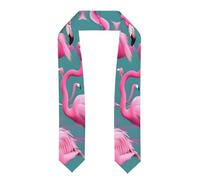 YYHWHJDE Ruban de châle aplati pour remise de diplôme Motif flocage de flamants roses - Étole en satin pour cérémonie de remise de diplôme, cadeau pour fils, filles, amis et sœurs, Aplati, Taille