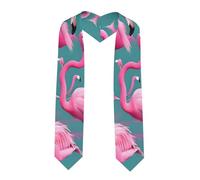 YYHWHJDE Ruban de châle aplati pour remise de diplôme Motif flocage de flamants roses - Étole en satin pour cérémonie de remise de diplôme, cadeau pour fils, filles, amis et sœurs, coin pointu, Taille