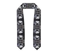 YYHWHJDE Ruban de châle de remise de diplôme noir et blanc motif football - Étole en satin pour cérémonie de remise de diplôme, cadeau pour fils, filles, amis et sœurs, Aplati, Taille unique