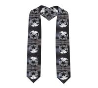 YYHWHJDE Ruban de châle de remise de diplôme noir et blanc motif football - Étole en satin pour cérémonie de remise de diplôme, cadeau pour fils, filles, amis et sœurs, coin pointu, Taille unique
