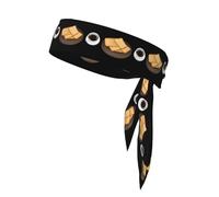 YYHWHJDE Rusks Foulard de sport décontracté avec imprimé café élastique absorbant la transpiration réglable antidérapant