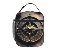 YYHWHJDE Sac à déjeuner isotherme portable au design magique avec imprimé runes nordiques boussole réutilisable durable pour homme et femme facile à transporter