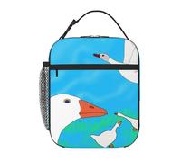 YYHWHJDE Sac à déjeuner isotherme portable avec image d'oie blanche - Sac à déjeuner réutilisable durable pour homme et femme - Facile à transporter