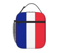 YYHWHJDE Sac à déjeuner isotherme portable avec image du drapeau français, sac à déjeuner réutilisable, durable, pour homme et femme, facile à transporter