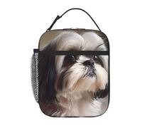 YYHWHJDE Sac à déjeuner isotherme portable avec imprimé de chien Shih Tzu - Réutilisable - Durable - Pour homme et femme - Facile à transporter