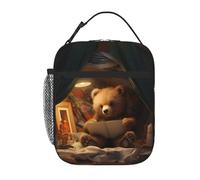 YYHWHJDE Sac à déjeuner isotherme portable avec motif « A Little Bear Learning Knowledge » - Réutilisable - Durable - Pour homme et femme
