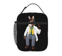 YYHWHJDE Sac à déjeuner isotherme portable avec motif âne, docteur écoutant de la musique, sac à déjeuner réutilisable, durable, pour homme et femme, facile à transporter