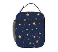 YYHWHJDE Sac à déjeuner isotherme portable, bleu marine, imprimé ciel et étoiles, sac à déjeuner réutilisable, durable, pour homme et femme, facile à transporter