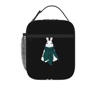 YYHWHJDE Sac à déjeuner isotherme portable, écharpe carrée, petit lapin blanc, sac à déjeuner réutilisable, durable, pour homme et femme, facile à transporter