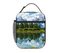 YYHWHJDE Sac à déjeuner isotherme portable et réutilisable Motif parc national Grand Teton pour homme et femme Facile à transporter