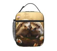 YYHWHJDE Sac à déjeuner isotherme portable et réutilisable pour homme et femme - Motif nature adorable - Pour les amoureux des hérissons