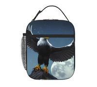 YYHWHJDE Sac à déjeuner isotherme portable, motif aigle sous les étoiles, sac à déjeuner réutilisable durable pour homme et femme