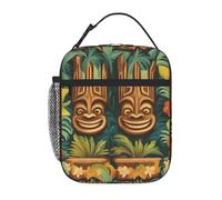 YYHWHJDE Sac à déjeuner isotherme portable motif Aloha Tiki réutilisable durable pour homme et femme