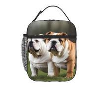 YYHWHJDE Sac à déjeuner isotherme portable, motif bouledogues anglais, réutilisable, durable, pour homme et femme, facile à transporter