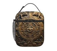 YYHWHJDE Sac à déjeuner isotherme portable, motif calendrier maya fin du monde, sac à déjeuner réutilisable durable pour homme et femme