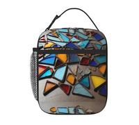 YYHWHJDE Sac à déjeuner isotherme portable, motif fragments colorés dispersés, sac à déjeuner réutilisable, durable, pour homme et femme, facile à transporter