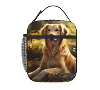 YYHWHJDE Sac à déjeuner isotherme portable, motif Golden Retriever, réutilisable, durable, pour homme et femme, facile à transporter