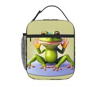 YYHWHJDE Sac à déjeuner isotherme portable - Motif grenouille amusante faisant du yoga - Sac à déjeuner réutilisable durable pour homme et femme - Facile à transporter