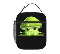 YYHWHJDE Sac à déjeuner isotherme portable, motif monstre champignon vert, sac à déjeuner réutilisable, durable, pour homme et femme, facile à transporter