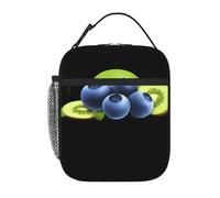 YYHWHJDE Sac à déjeuner isotherme portable, motif myrtilles et kiwi, sac à déjeuner réutilisable, durable, pour homme et femme, facile à transporter
