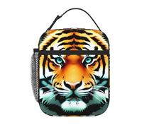 YYHWHJDE Sac à déjeuner isotherme portable, motif tête de tigre, réutilisable, durable, pour homme et femme, facile à transporter