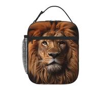 YYHWHJDE Sac à déjeuner isotherme portable motif The Lion's Gaze Sac à déjeuner réutilisable durable pour homme et femme Facile à transporter