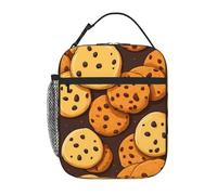 YYHWHJDE Sac à déjeuner isotherme portable pour biscuits, aliments, pépites de chocolat, biscuits, photo, sac à déjeuner réutilisable, durable pour homme et femme, facile à transporter