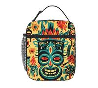 YYHWHJDE Sac à déjeuner isotherme portable vintage Aloha Tiki imprimé réutilisable durable pour homme et femme facile à transporter