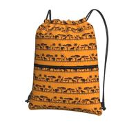 YYHWHJDE Sac à dos avec cordon de serrage imprimé animaux africains - Sac en polyester résistant à l'eau pour gym, voyage et randonnée - Léger, durable et compact