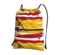 YYHWHJDE Sac à dos avec cordon de serrage imprimé drapeau de l'Espagne - Couverture de sport légère et imperméable pour la gym, les voyages et les essentiels du quotidien