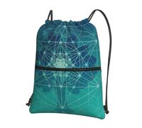 YYHWHJDE Sac à dos avec cordon de serrage Tree of Life Space Icon Prints - Sac en polyester résistant à l'eau pour salle de sport, voyage et randonnée - Léger, durable et compact