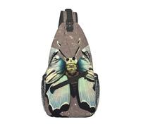YYHWHJDE Sac de poitrine croisé en diagonale - Sac à bandoulière de qualité, durable et spacieux pour homme et femme, belle image de mite, noir, taille unique, Noir , Taille unique