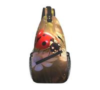 YYHWHJDE Sac de poitrine croisé en diagonale - Sac à bandoulière de qualité, durable et spacieux pour homme et femme, joli imprimé coccinelle, noir, taille unique, Noir , Taille unique